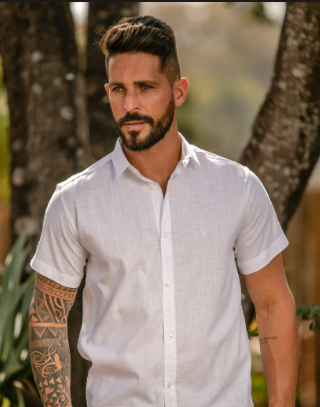 Camisa blanca manga corta